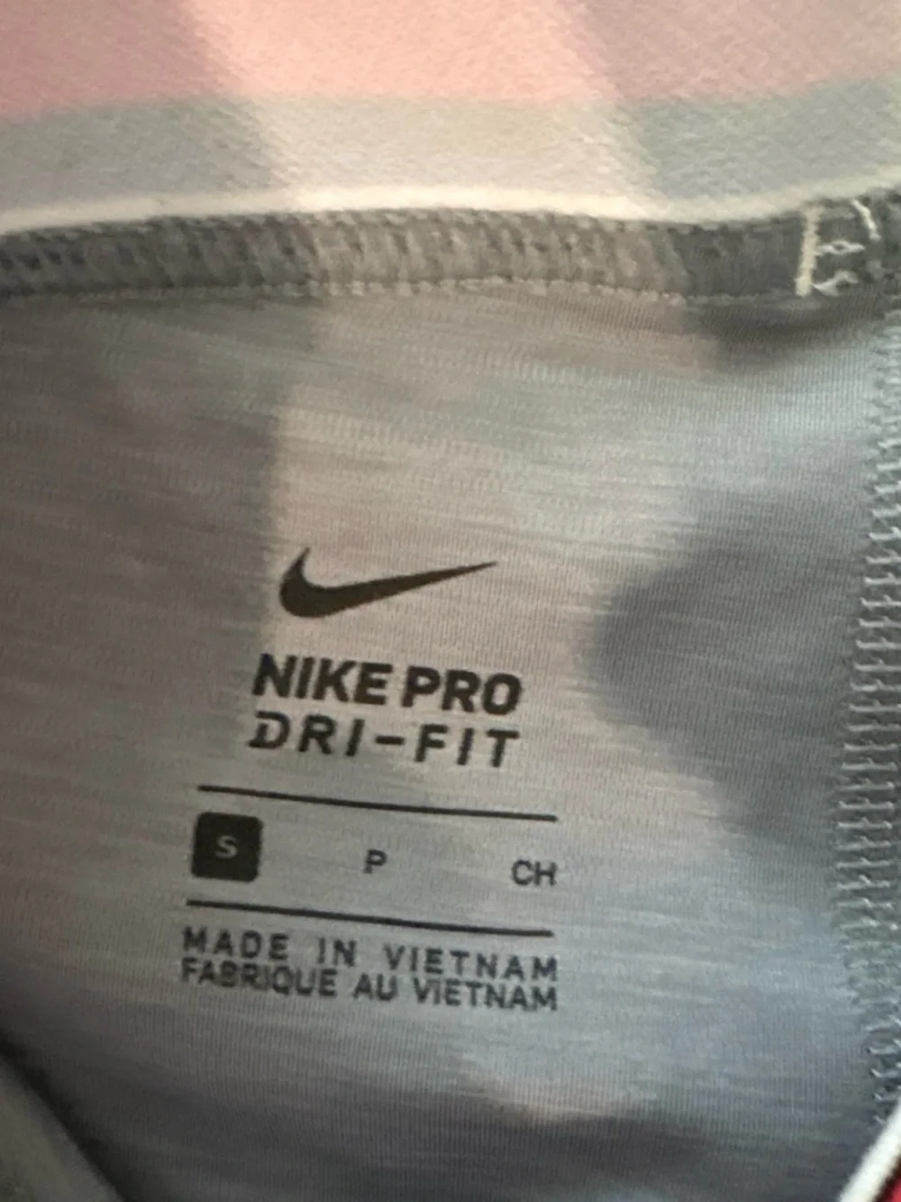 Nike Gray Leggings with Red, White & Blue Stripe Waistband